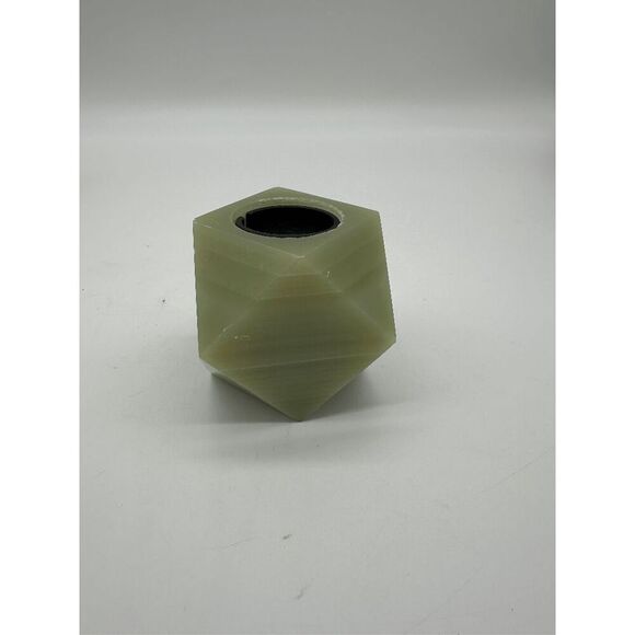 Onyx Candle Light Holders Octagon Smooth Finish Cut w/ removable slot Green - Picture 7 of 7